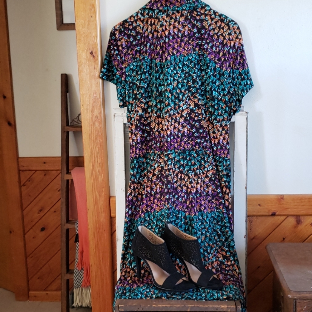 Reptile Print Faux Wrap Dress - Picture 4 of 6
